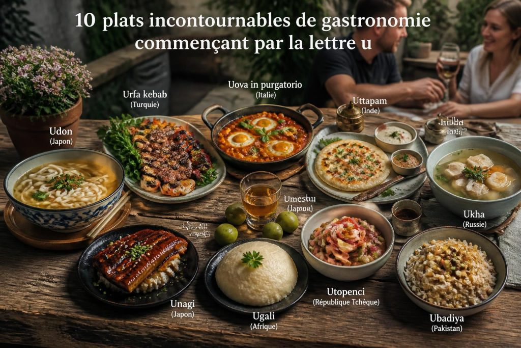 découvrez notre liste des 10 plats incontournables de la gastronomie dont le nom commence par la lettre u, pour un voyage culinaire unique et savoureux.