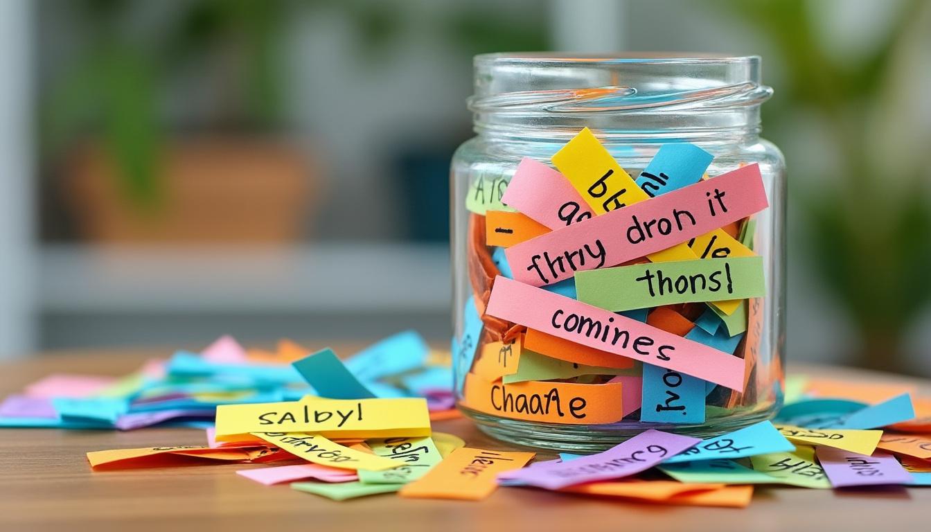 découvrez un bocal d'idées inspirant avec 365 mots essentiels pour enrichir votre vocabulaire chaque jour de l'année.