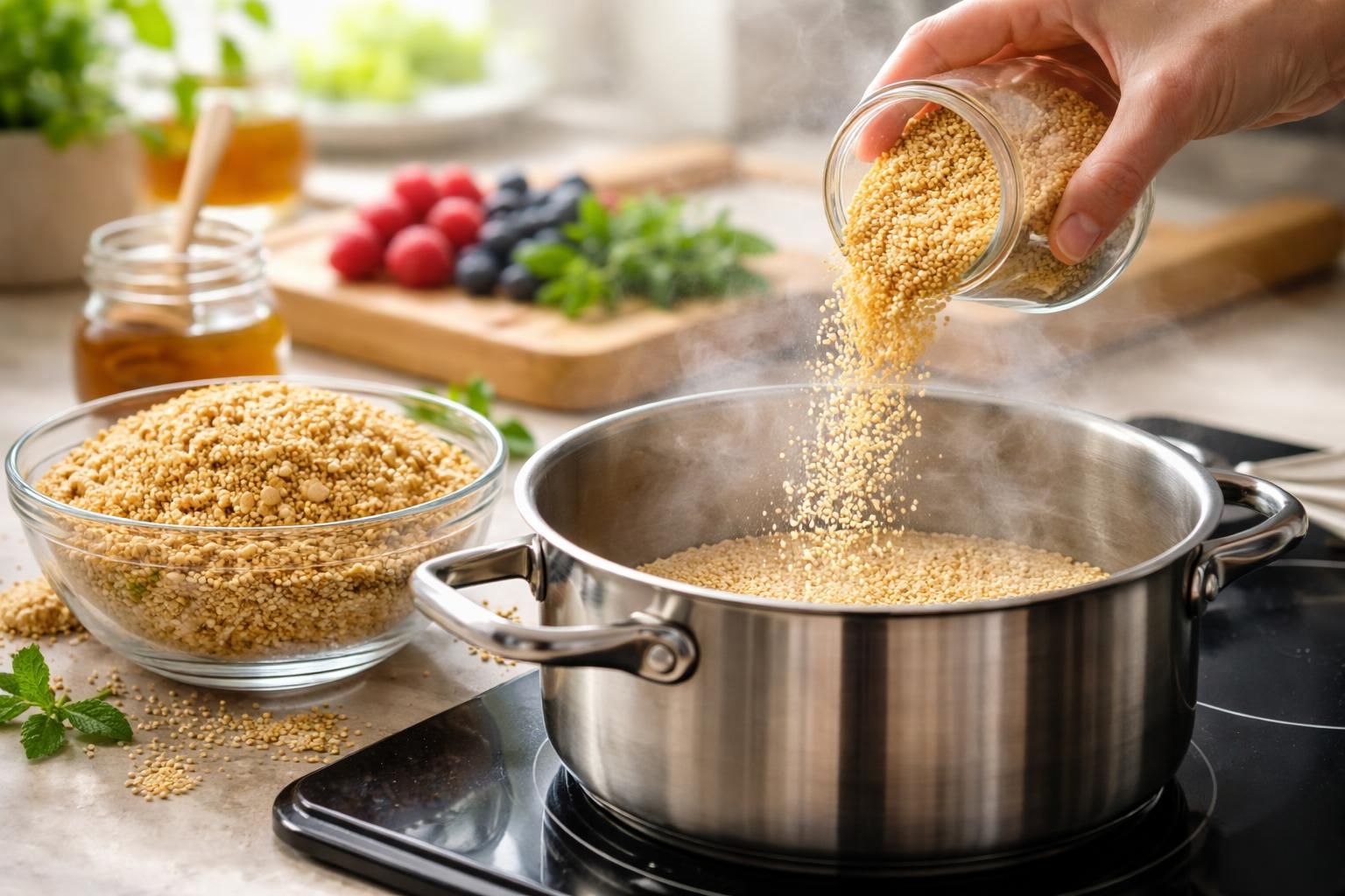 apprenez à préparer du quinoa soufflé facilement pour une collation saine, délicieuse et nutritive à tout moment de la journée.