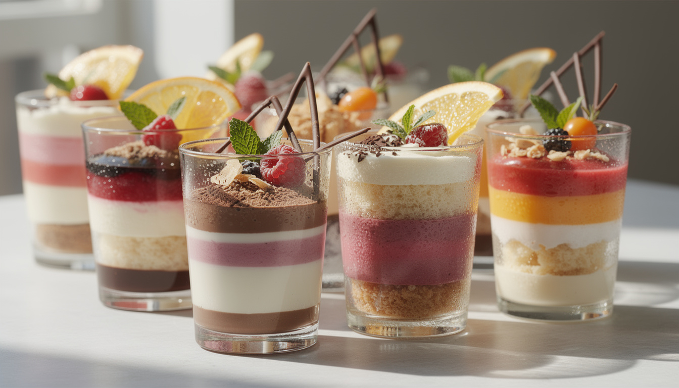 découvrez nos desserts en verrines individuelles, parfaits pour sublimer chaque occasion spéciale avec élégance et saveur.