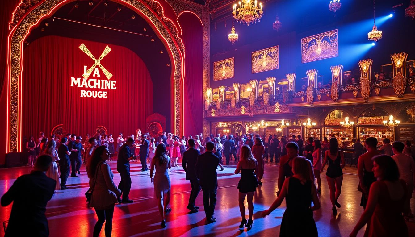 découvrez la machine du moulin rouge à paris, une salle de concert et club phare de la vie nocturne parisienne. profitez d'une ambiance festive unique, de soirées mémorables et d'une programmation éclectique au cœur de la capitale française.