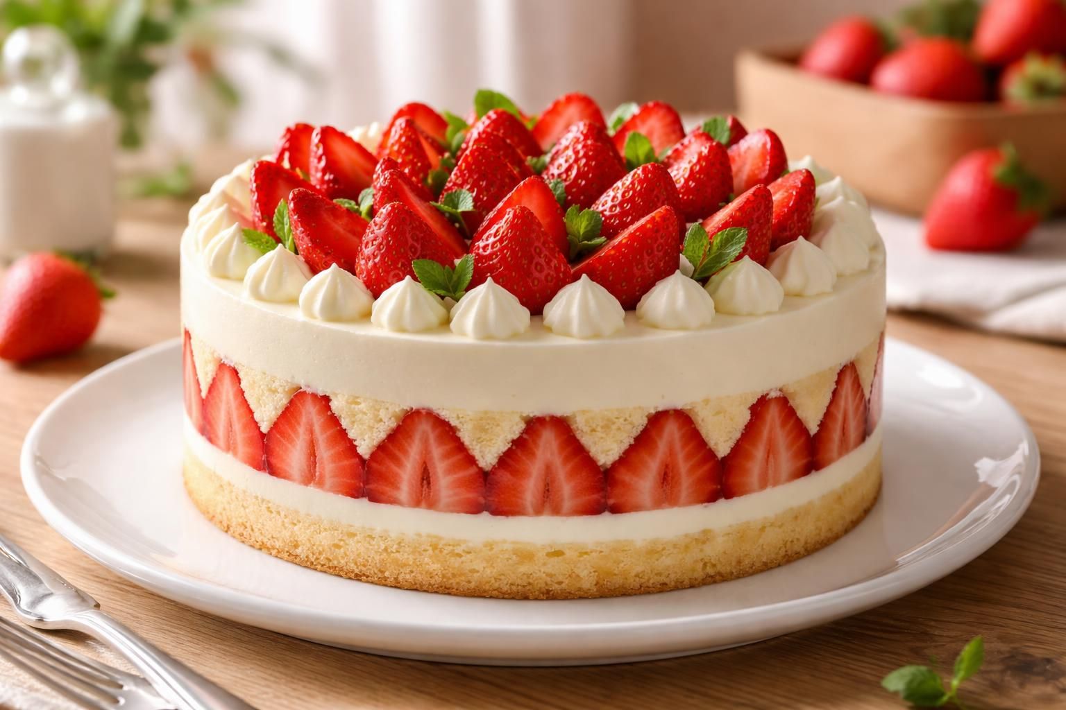découvrez la recette du fraisier avec une crème diplomate onctueuse pour épater vos invités lors de vos réceptions.