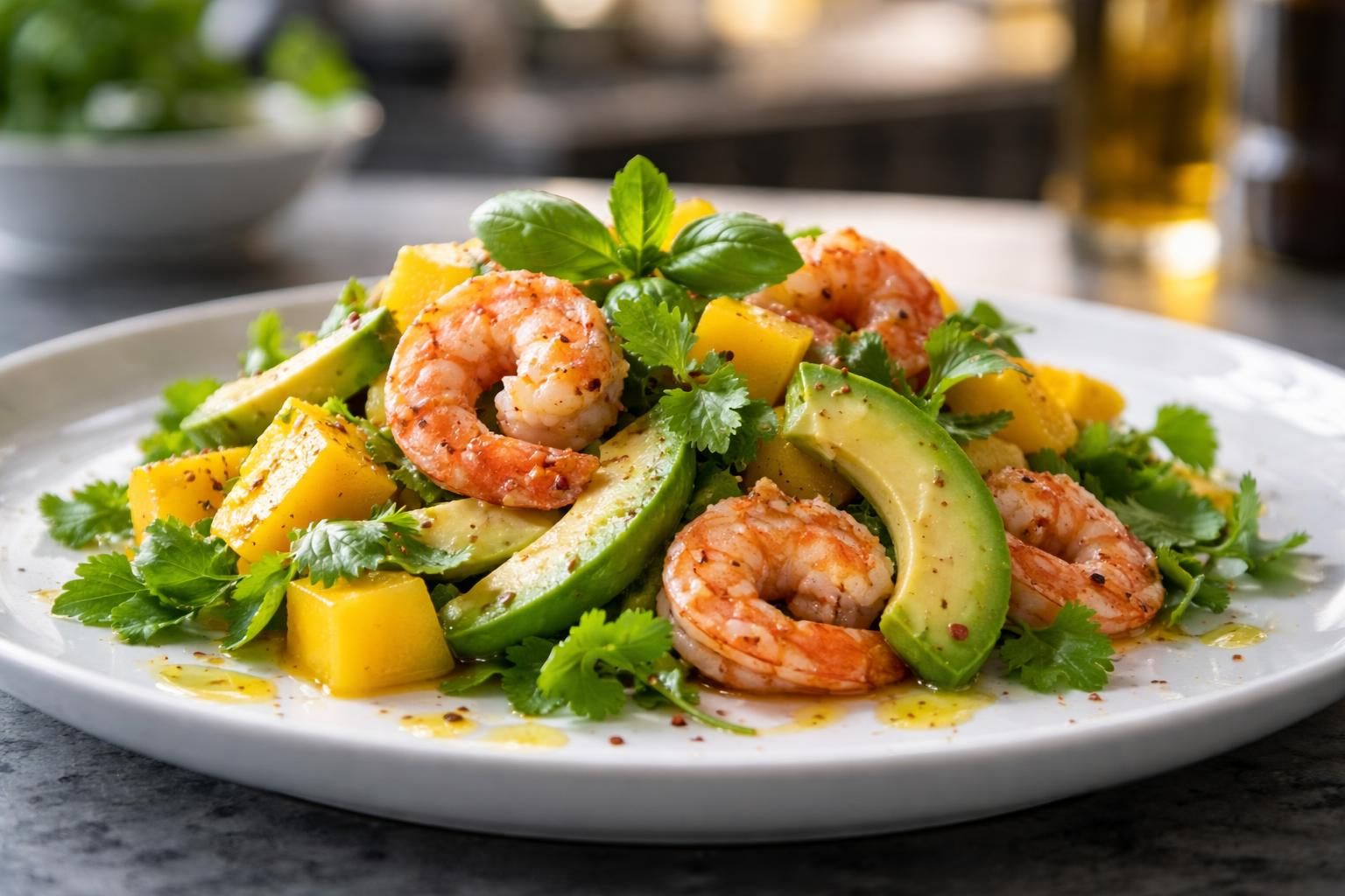 découvrez les secrets de la recette de salade de mangue, avocat et crevette de cyril lignac, une combinaison fraîche et savoureuse pour régaler vos papilles.