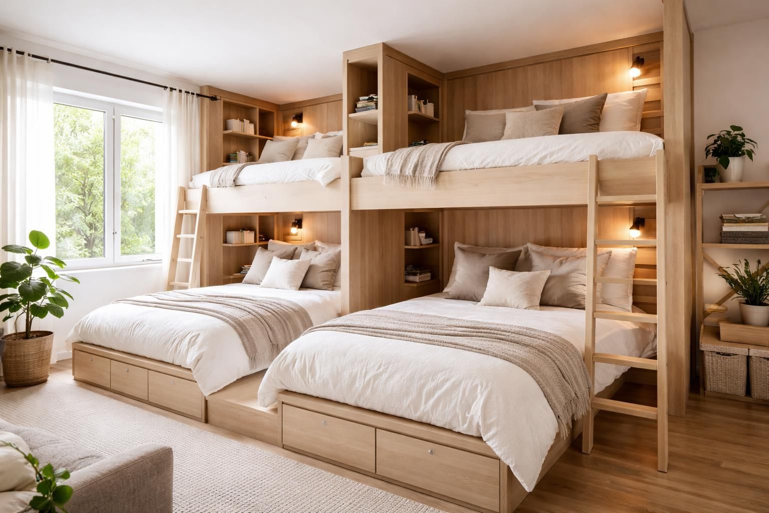 découvrez comment optimiser l'espace et accueillir confortablement jusqu'à 4 personnes grâce à un lit superposé pratique et ingénieux.